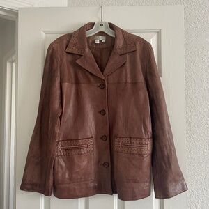 The Territory Ahead Brown Leather Jacket Size L